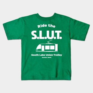 Ride the S.L.U.T. Trolley Seattle Kids T-Shirt